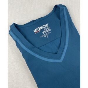 Grey's Anatomy Impact Scrub Top Womens Size Large Blue/Teal Style 7187 VNeck NEW